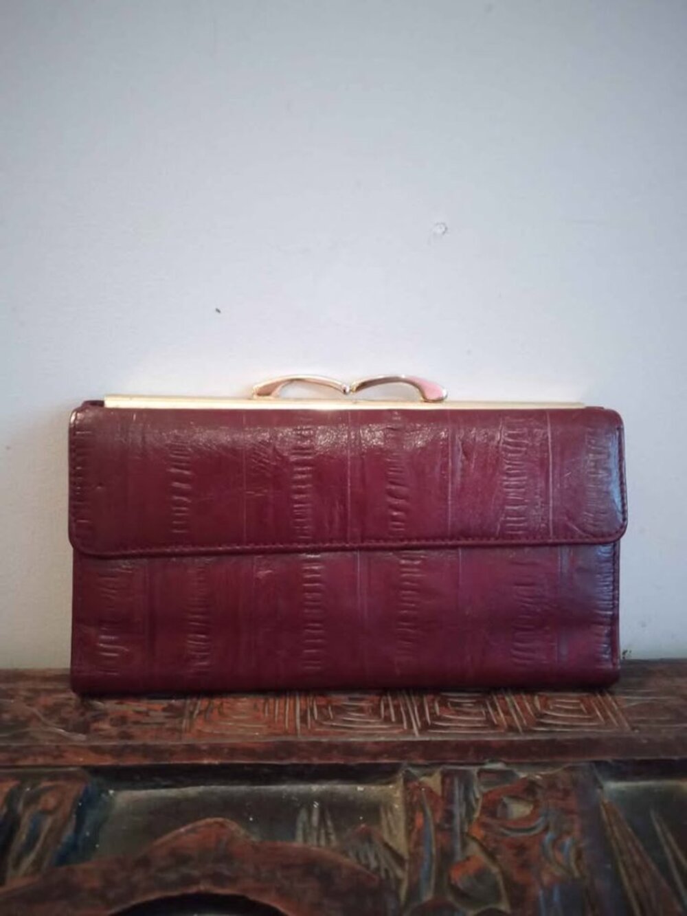 Vintage Mundi Burgundy Leather Wallet